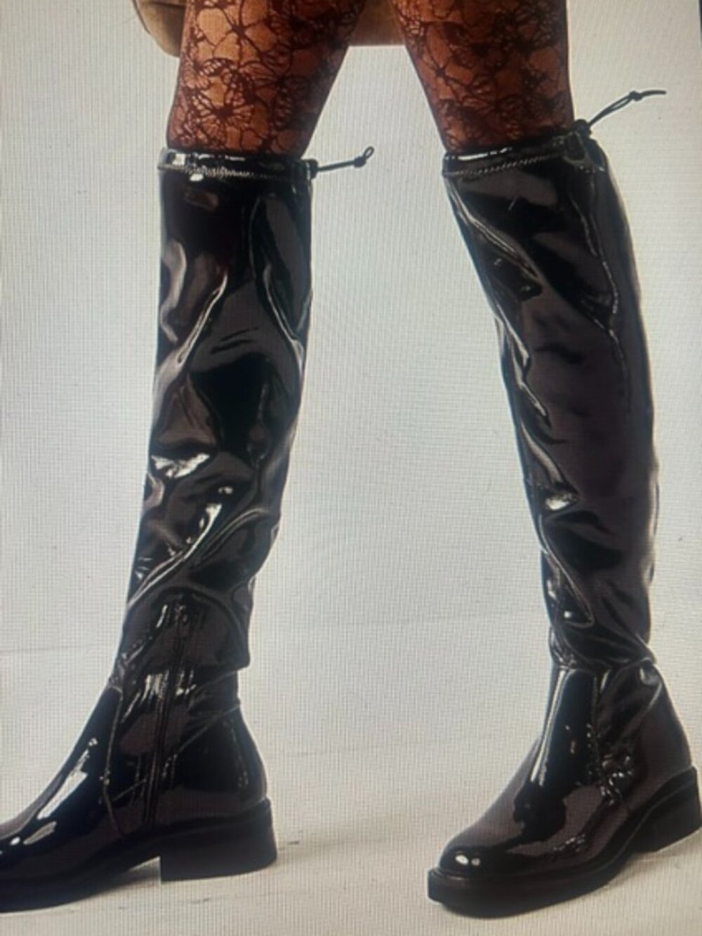 Free People Go Go Gloss Over-the-Knee Rich Brown Leather Adjustable Boots NEW